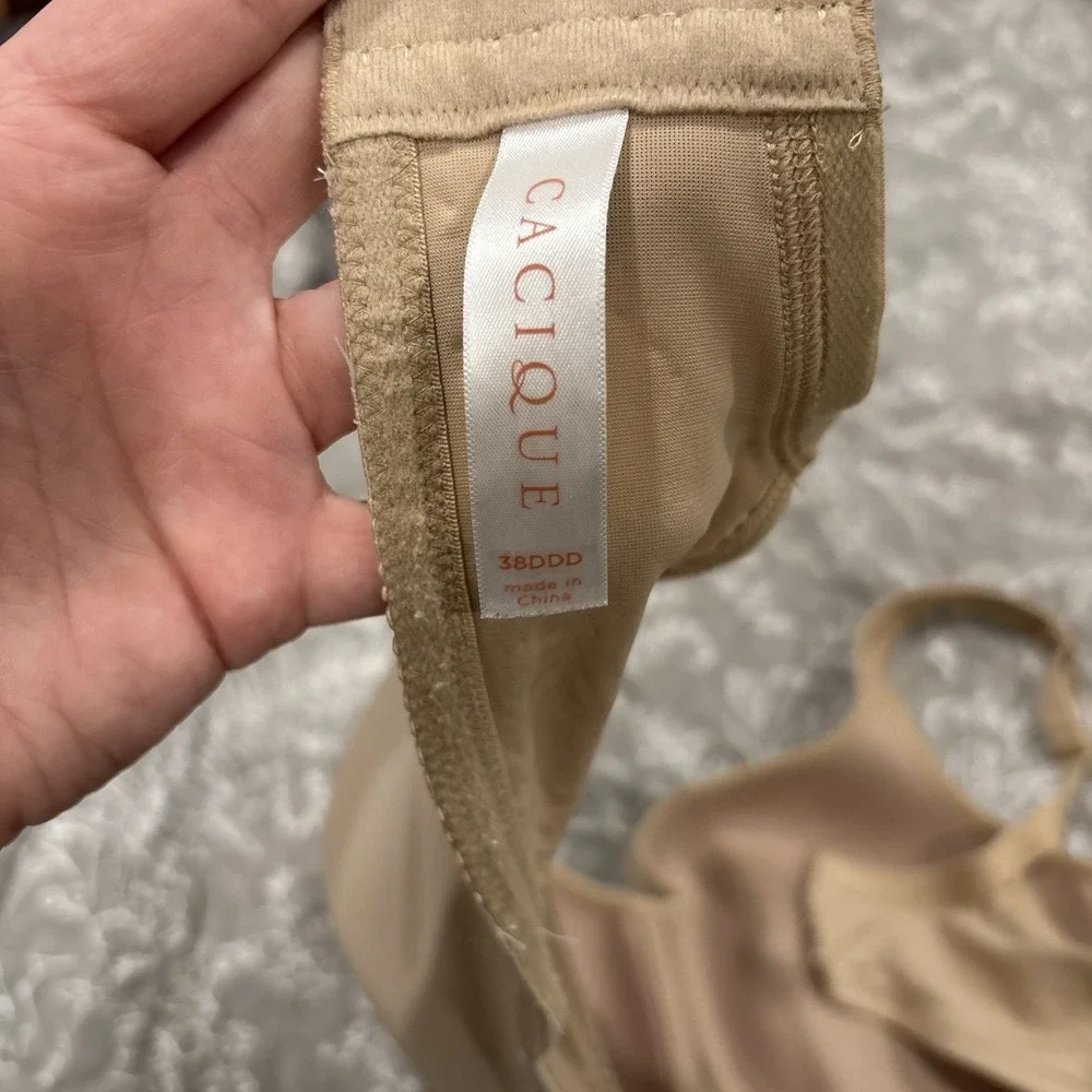 Cacique Lightly Line Balconette 38DDD Beige Tan